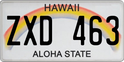 HI license plate ZXD463