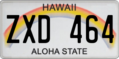 HI license plate ZXD464