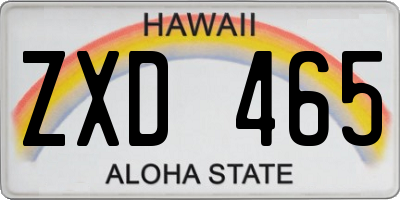 HI license plate ZXD465