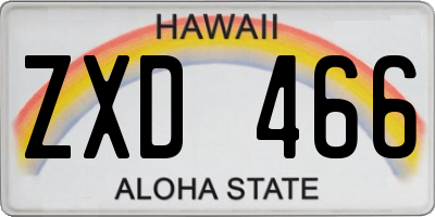 HI license plate ZXD466