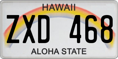 HI license plate ZXD468