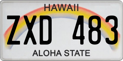 HI license plate ZXD483