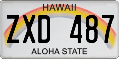HI license plate ZXD487