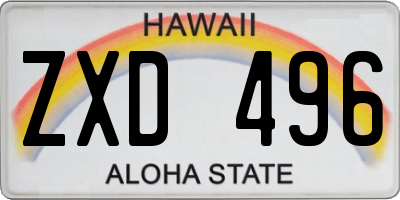 HI license plate ZXD496