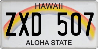 HI license plate ZXD507