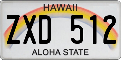 HI license plate ZXD512