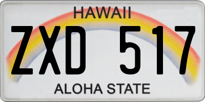 HI license plate ZXD517