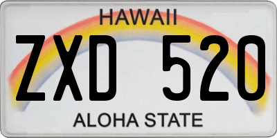 HI license plate ZXD520