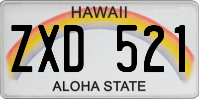 HI license plate ZXD521