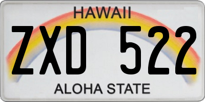 HI license plate ZXD522