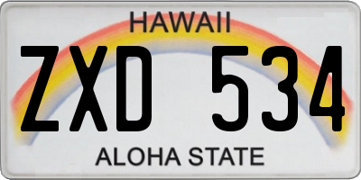 HI license plate ZXD534