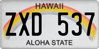 HI license plate ZXD537