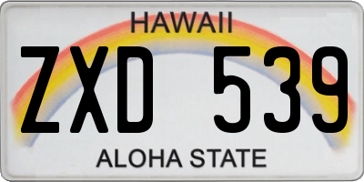 HI license plate ZXD539