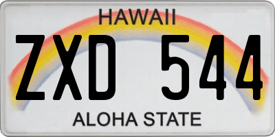 HI license plate ZXD544