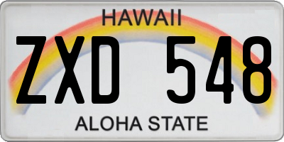 HI license plate ZXD548