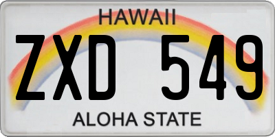 HI license plate ZXD549