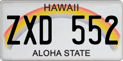 HI license plate ZXD552