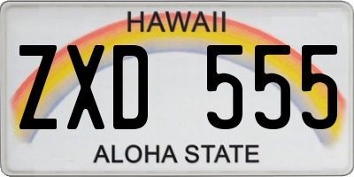 HI license plate ZXD555