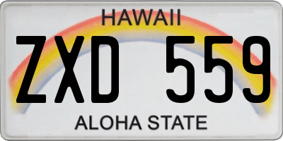 HI license plate ZXD559