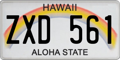 HI license plate ZXD561
