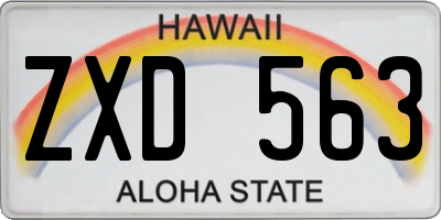HI license plate ZXD563