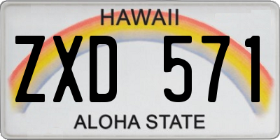 HI license plate ZXD571