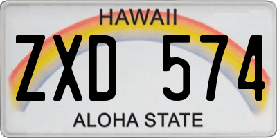 HI license plate ZXD574