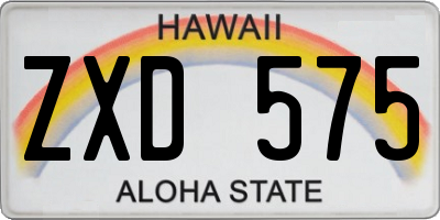 HI license plate ZXD575
