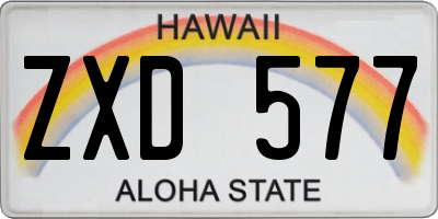 HI license plate ZXD577