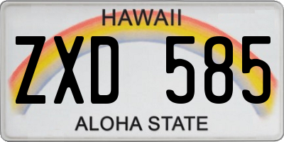 HI license plate ZXD585
