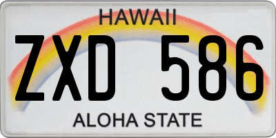 HI license plate ZXD586