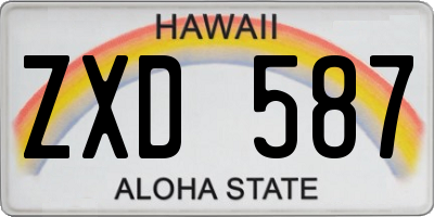 HI license plate ZXD587