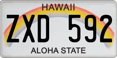 HI license plate ZXD592