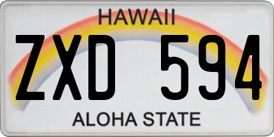 HI license plate ZXD594