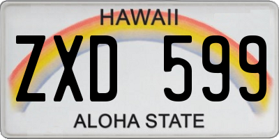 HI license plate ZXD599