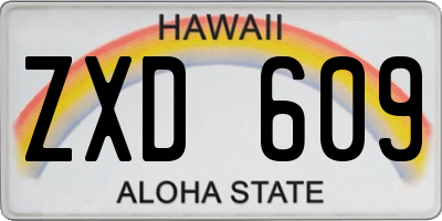HI license plate ZXD609