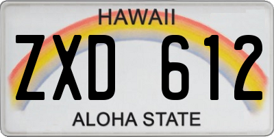 HI license plate ZXD612