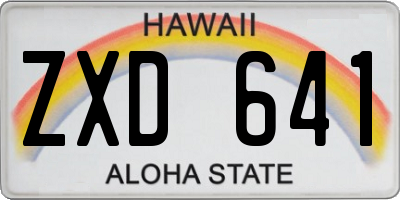 HI license plate ZXD641