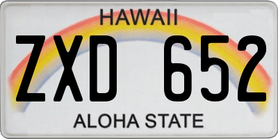 HI license plate ZXD652