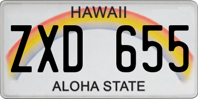 HI license plate ZXD655