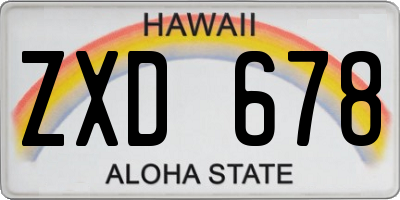 HI license plate ZXD678