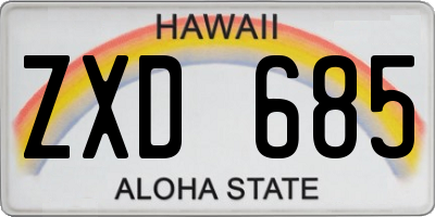 HI license plate ZXD685