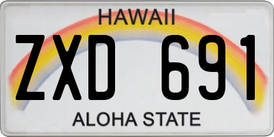HI license plate ZXD691