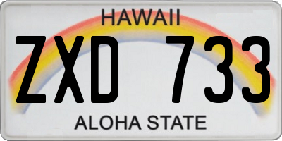 HI license plate ZXD733