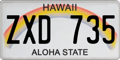 HI license plate ZXD735