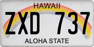 HI license plate ZXD737