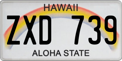 HI license plate ZXD739