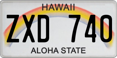 HI license plate ZXD740