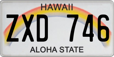 HI license plate ZXD746