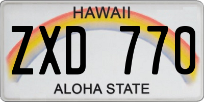 HI license plate ZXD770